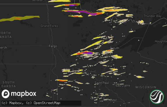 Hail map preview on 06-19-2016