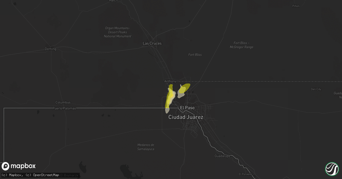 Hail map in Canutillo, TX on June 19, 2017