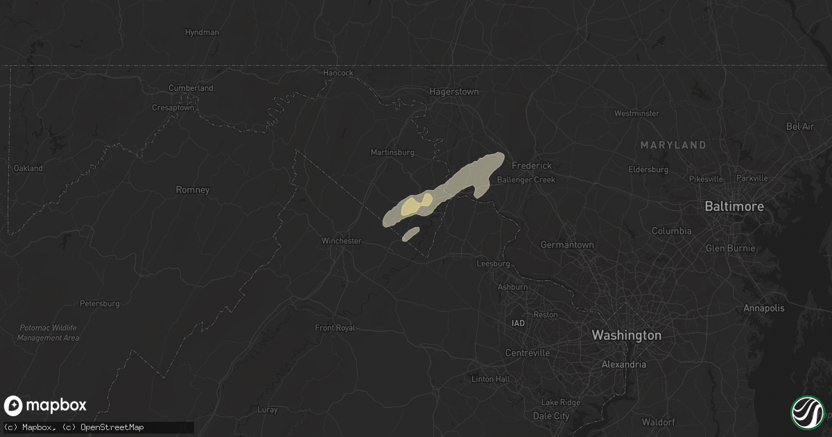 Hail map in Charles Town, WV on June 19, 2017