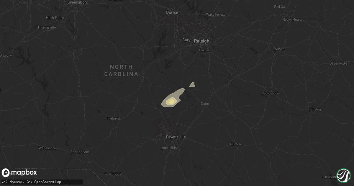 Hail map in Lillington, NC on June 19, 2017