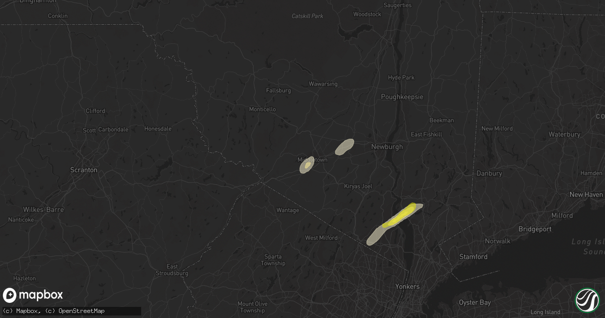 Hail map in Middletown, NY on June 19, 2017