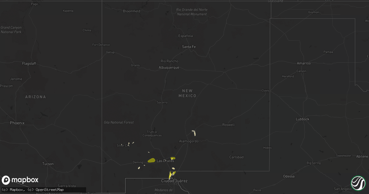 Hail map in New Mexico on June 19, 2017