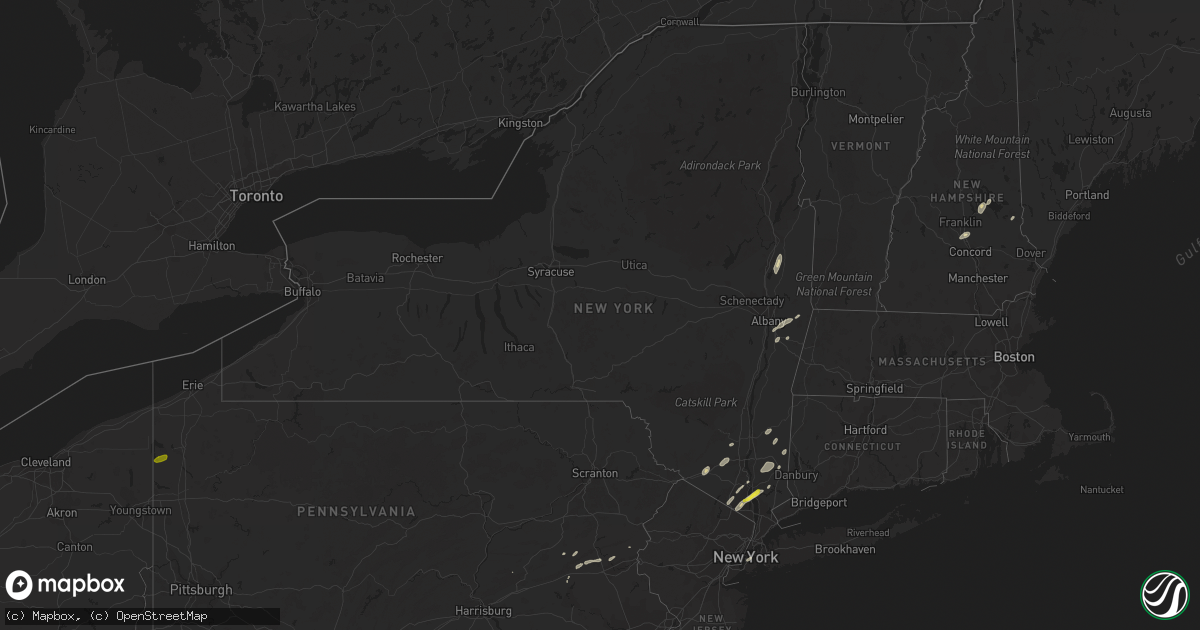 Hail map in New York on June 19, 2017