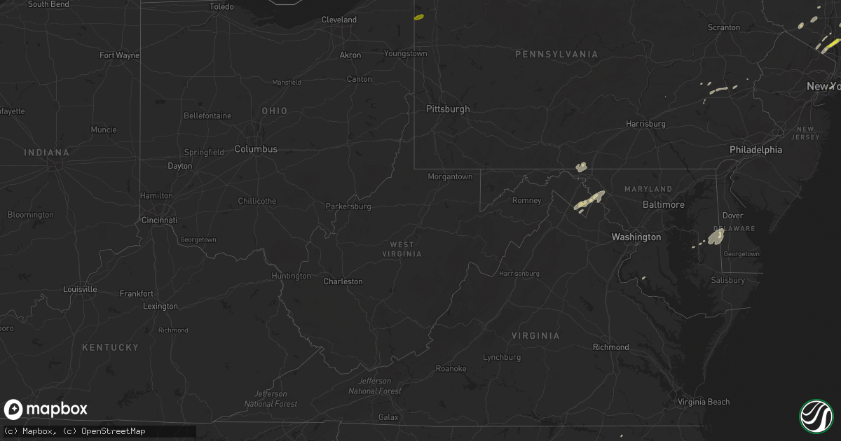 Hail map in West Virginia on June 19, 2017