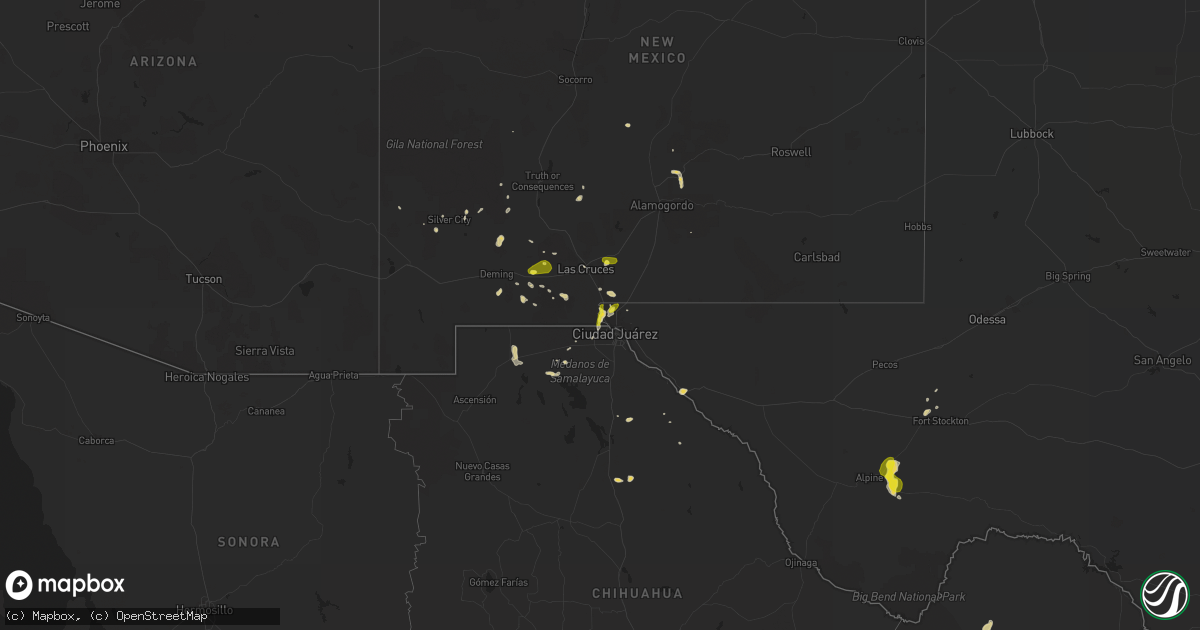 Hail map on June 19, 2017