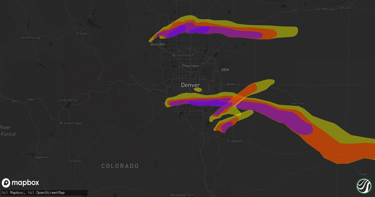 Hail map in Englewood, CO on June 19, 2018