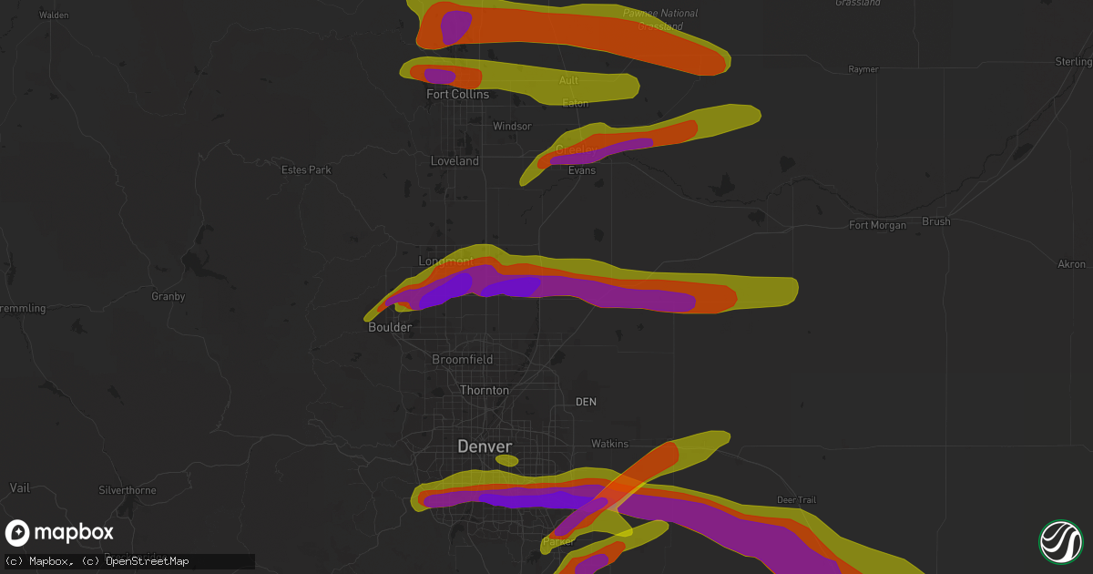 Hail map in Fort Lupton, CO on June 19, 2018