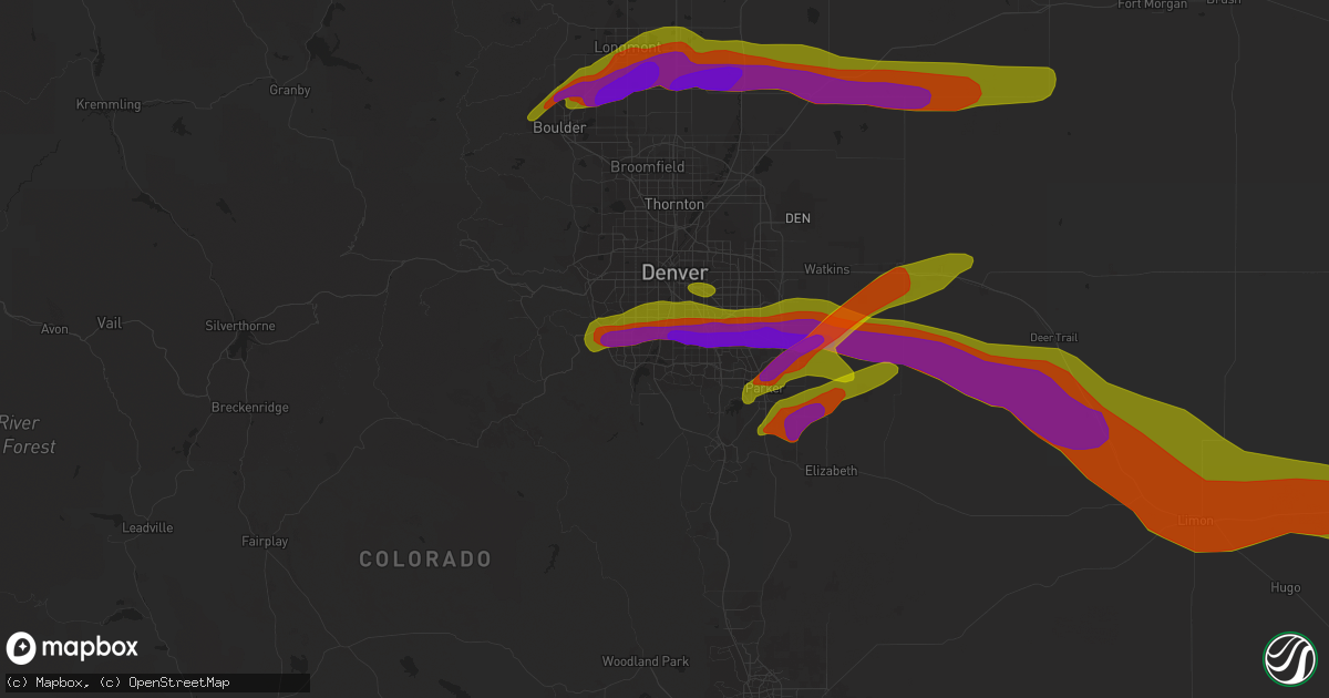 Hail map in Littleton, CO on June 19, 2018