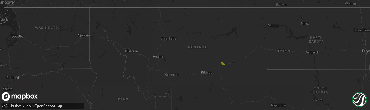 Hail map in Montana on June 19, 2018