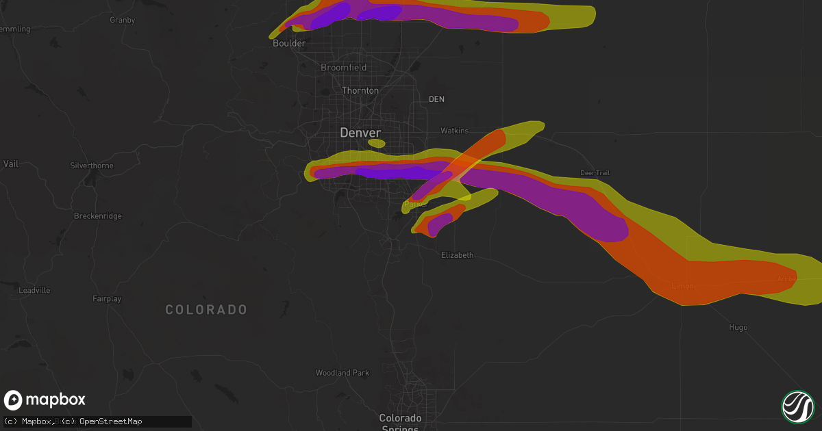 Hail map in Parker, CO on June 19, 2018