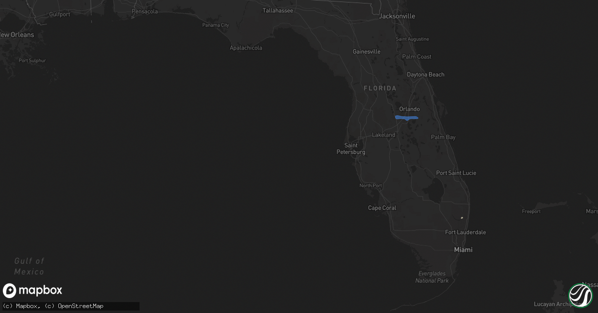 Hail map in Florida on June 19, 2019