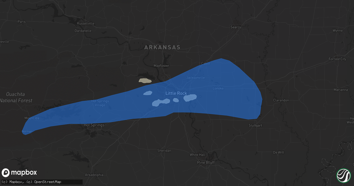 Hail map in Little Rock, AR on June 19, 2019