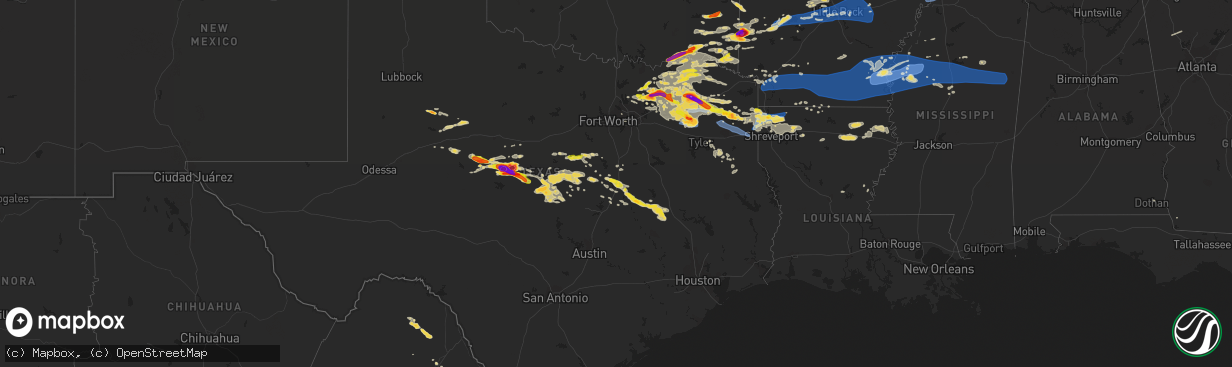 Hail map on June 19, 2019