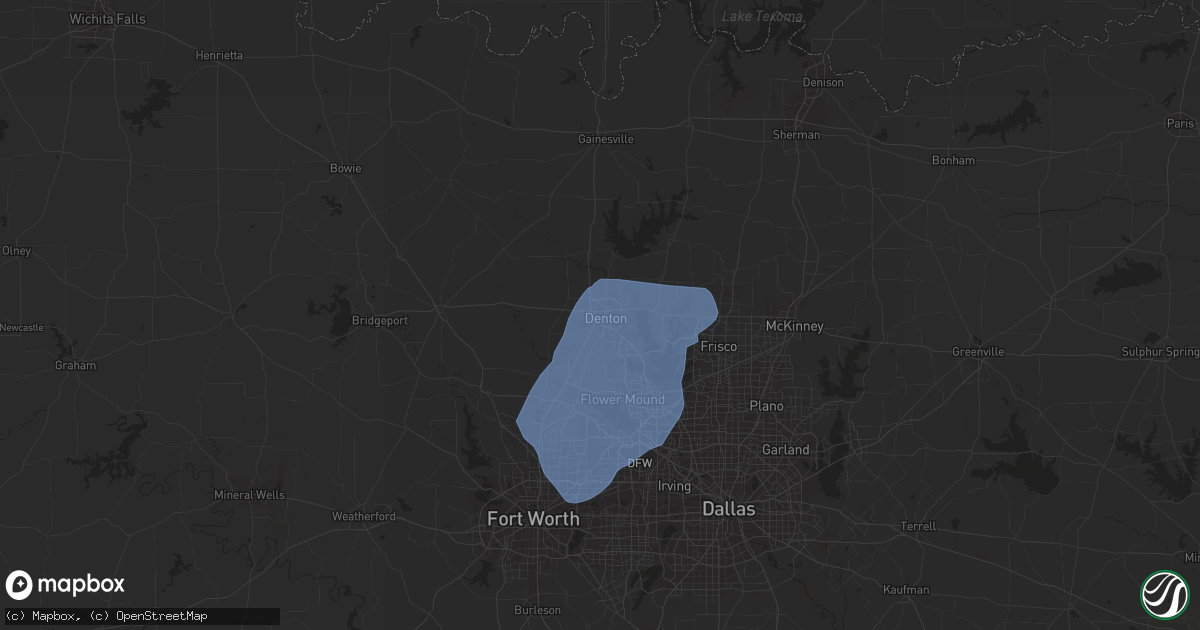 Hail map in Denton, TX on June 19, 2020