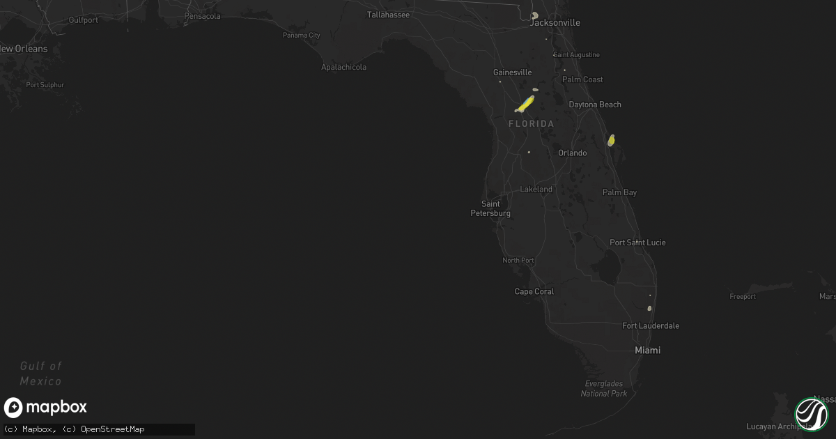 Hail map in Florida on June 19, 2020