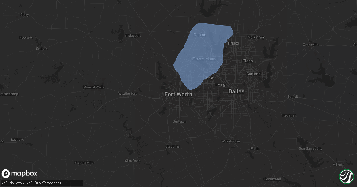 Hail map in Fort Worth, TX on June 19, 2020