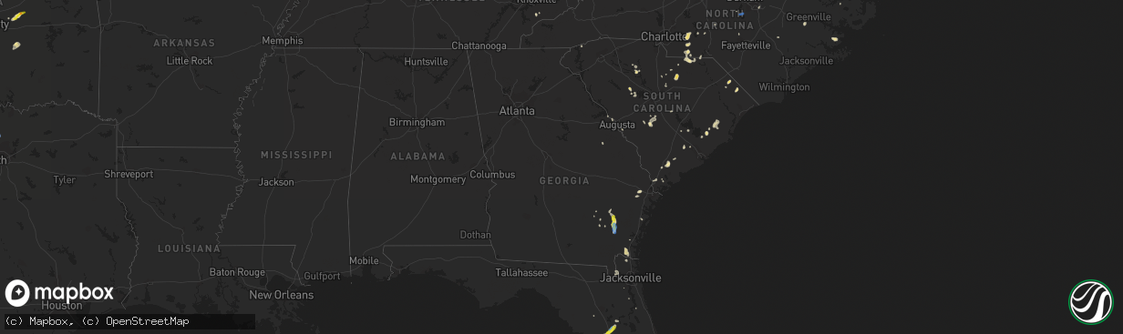 Hail map in Georgia on June 19, 2020