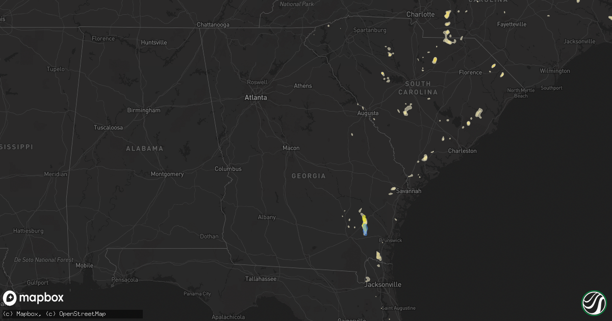 Hail map in Georgia on June 19, 2020
