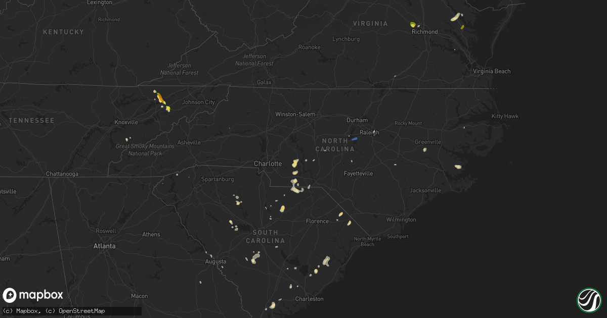 Hail map in North Carolina on June 19, 2020