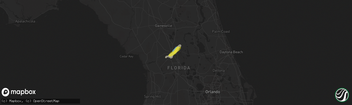 Hail map in Ocala, FL on June 19, 2020