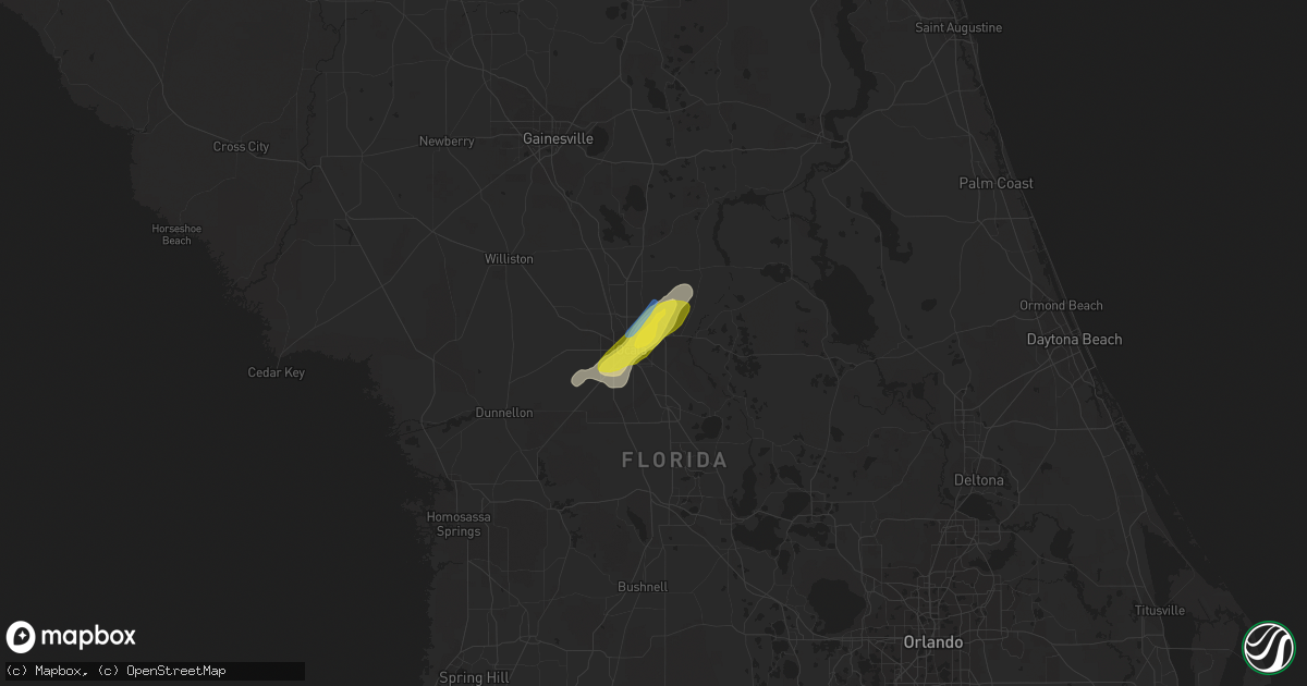 Hail map in Ocala, FL on June 19, 2020