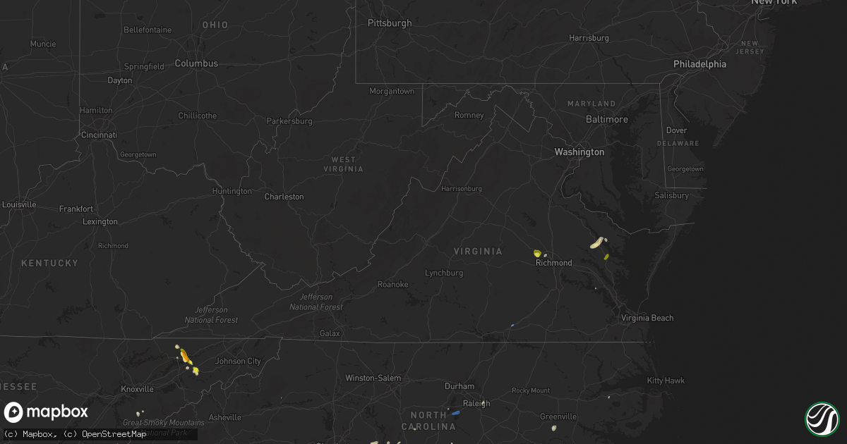 Hail map in Virginia on June 19, 2020