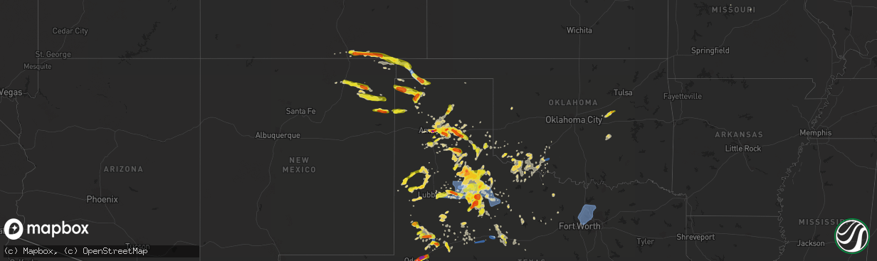 Hail map on June 19, 2020