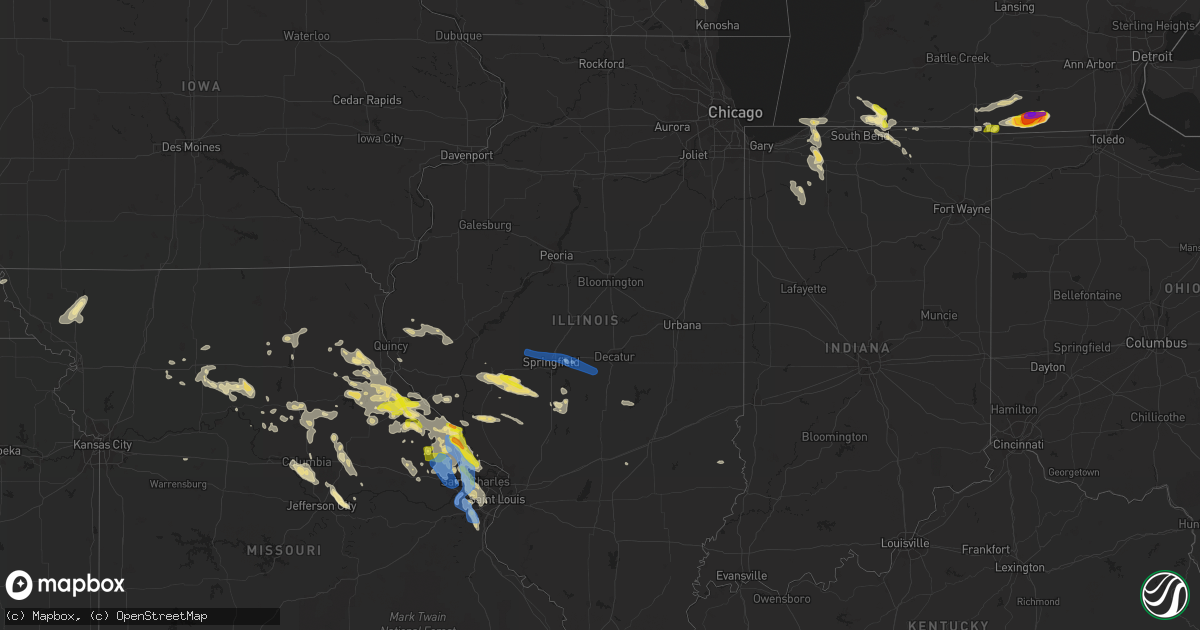 Hail map in Illinois on June 19, 2021