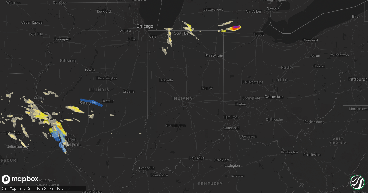 Hail map in Indiana on June 19, 2021