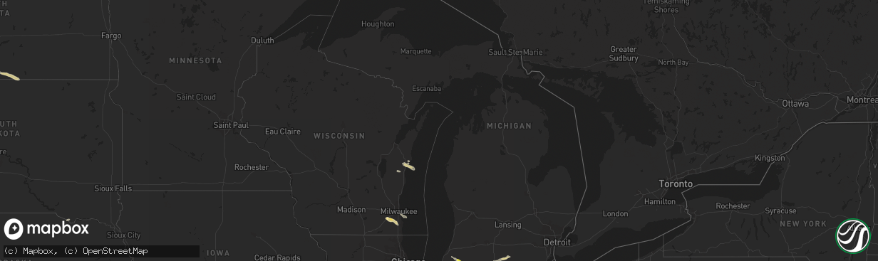 Hail map in Michigan on June 19, 2021