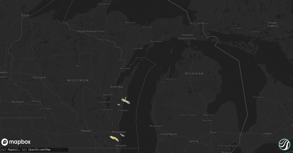 Hail map in Michigan on June 19, 2021