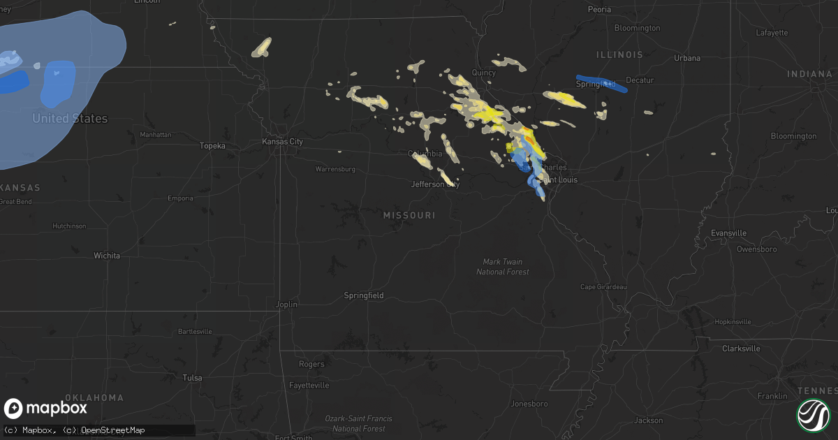 Hail map in Missouri on June 19, 2021