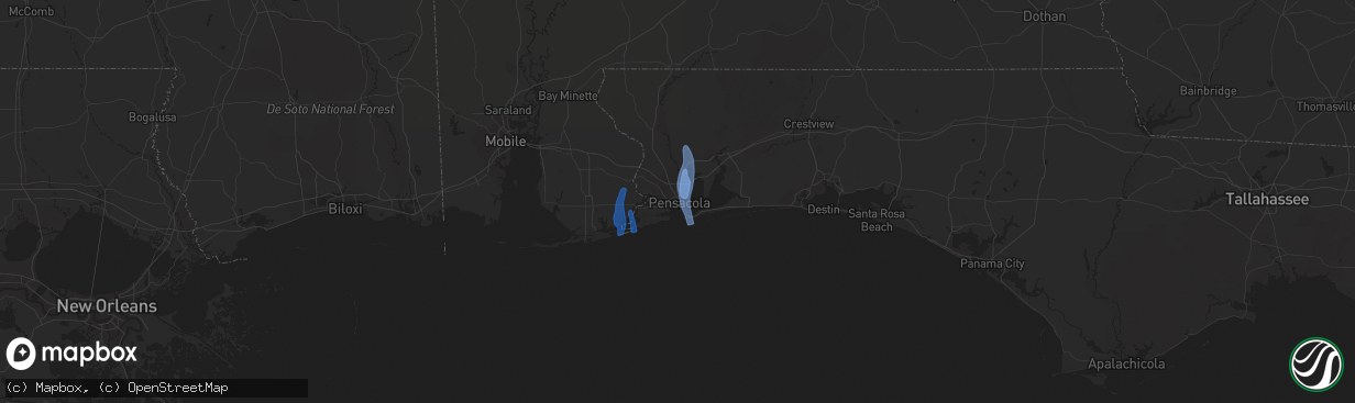 Hail map in Pensacola, FL on June 19, 2021