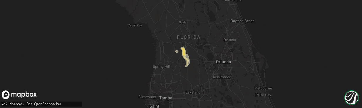 Hail map in Bushnell, FL on June 19, 2022