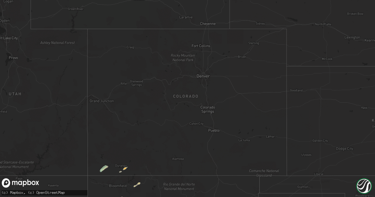 Hail map in Colorado on June 19, 2022