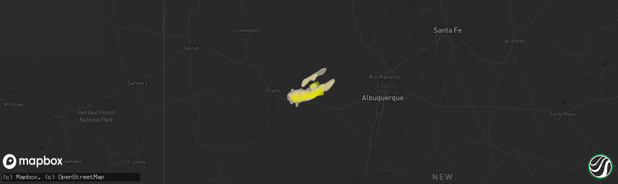 Hail map in Cubero, NM on June 19, 2022