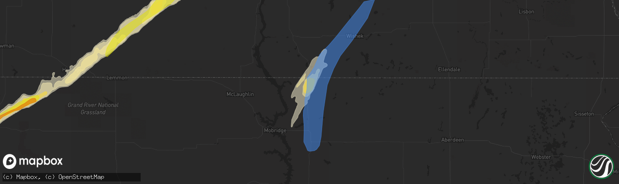 Hail map in Herreid, SD on June 19, 2022