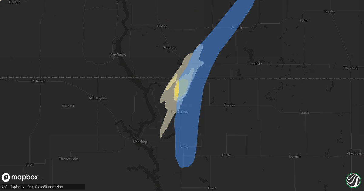 Hail map in Herreid, SD on June 19, 2022
