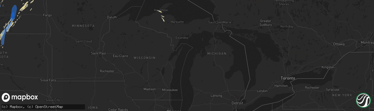 Hail map in Michigan on June 19, 2022