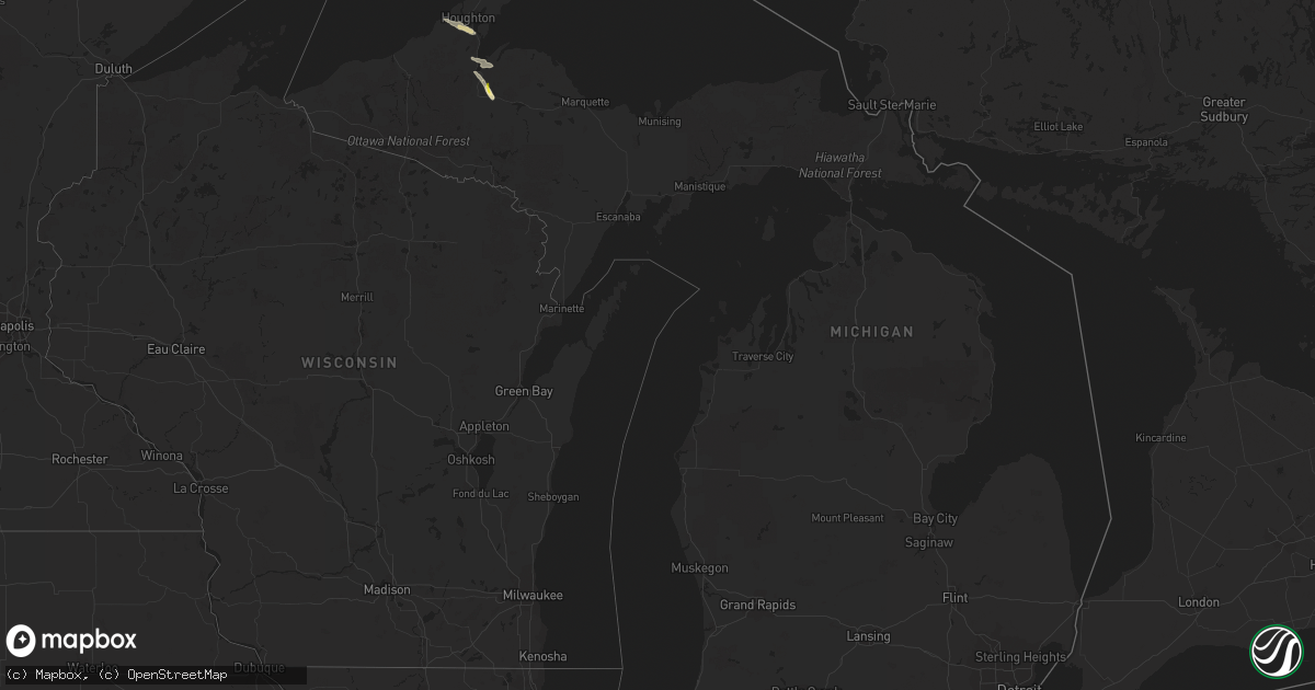 Hail map in Michigan on June 19, 2022