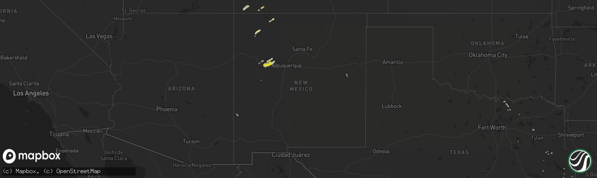 Hail map in New Mexico on June 19, 2022