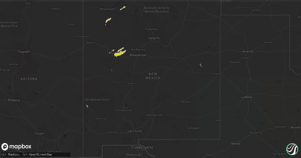 Hail map in New Mexico on June 19, 2022