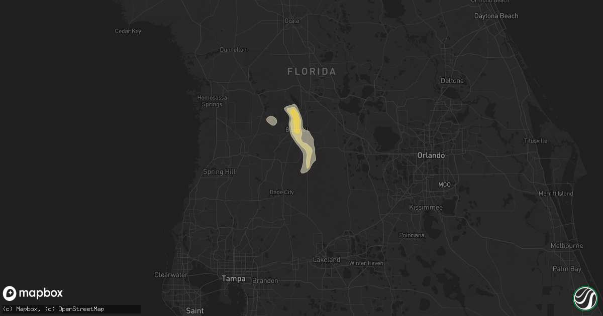Hail map in Webster, FL on June 19, 2022