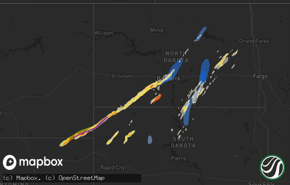 Hail map preview on 06-19-2022