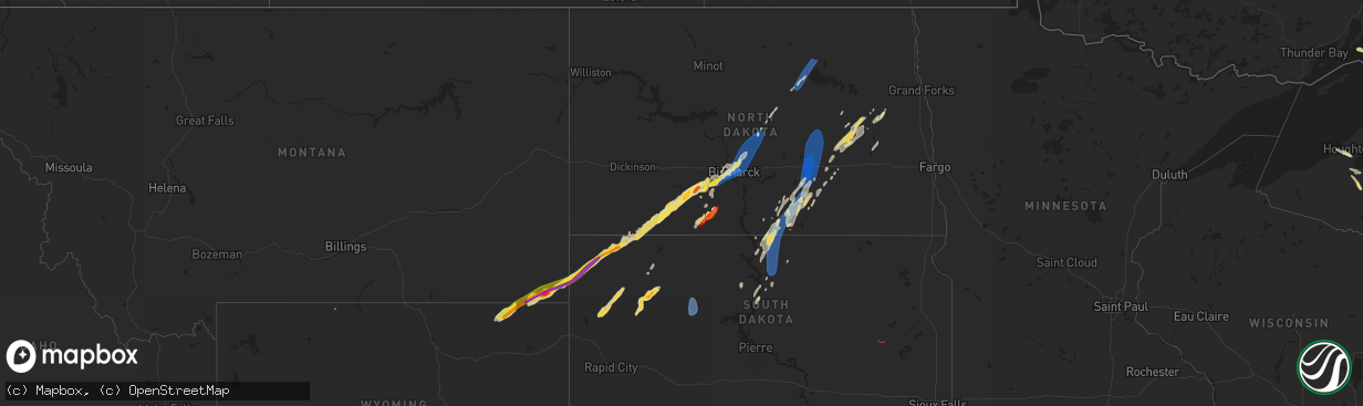 Hail map on June 19, 2022