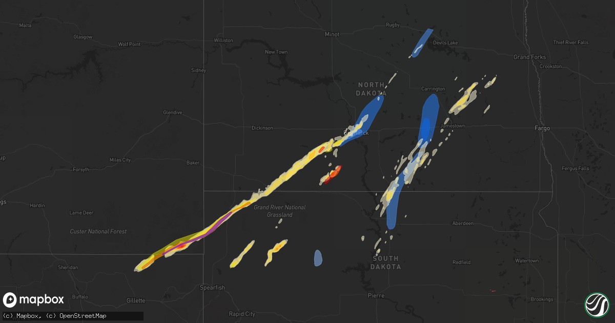 Hail map on June 19, 2022