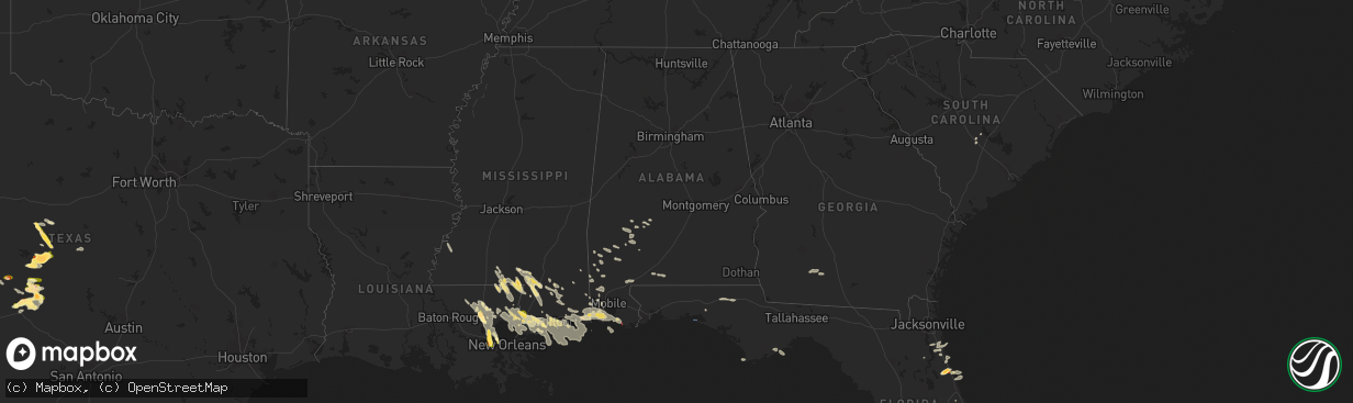 Hail map in Alabama on June 19, 2023