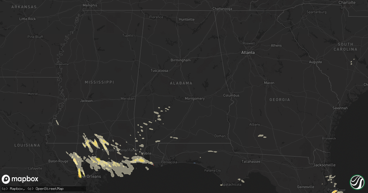 Hail map in Alabama on June 19, 2023