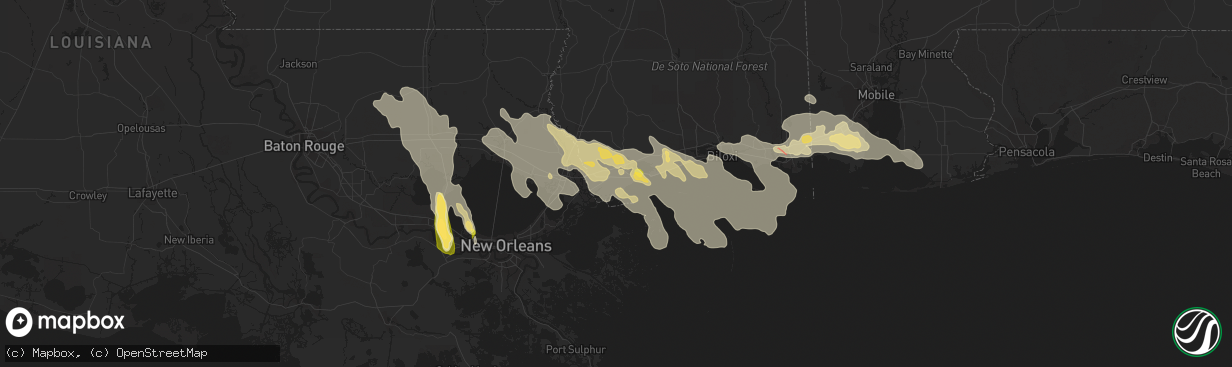 Hail map in Bay Saint Louis, MS on June 19, 2023