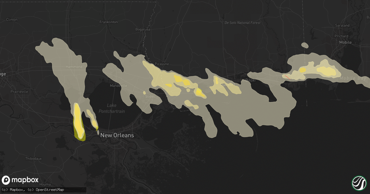 Hail map in Bay Saint Louis, MS on June 19, 2023